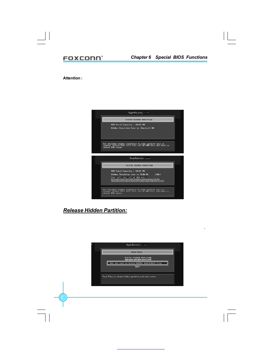 Release hidden partition | Foxconn 915P7AD-8EKRS User Manual | Page 101 / 110