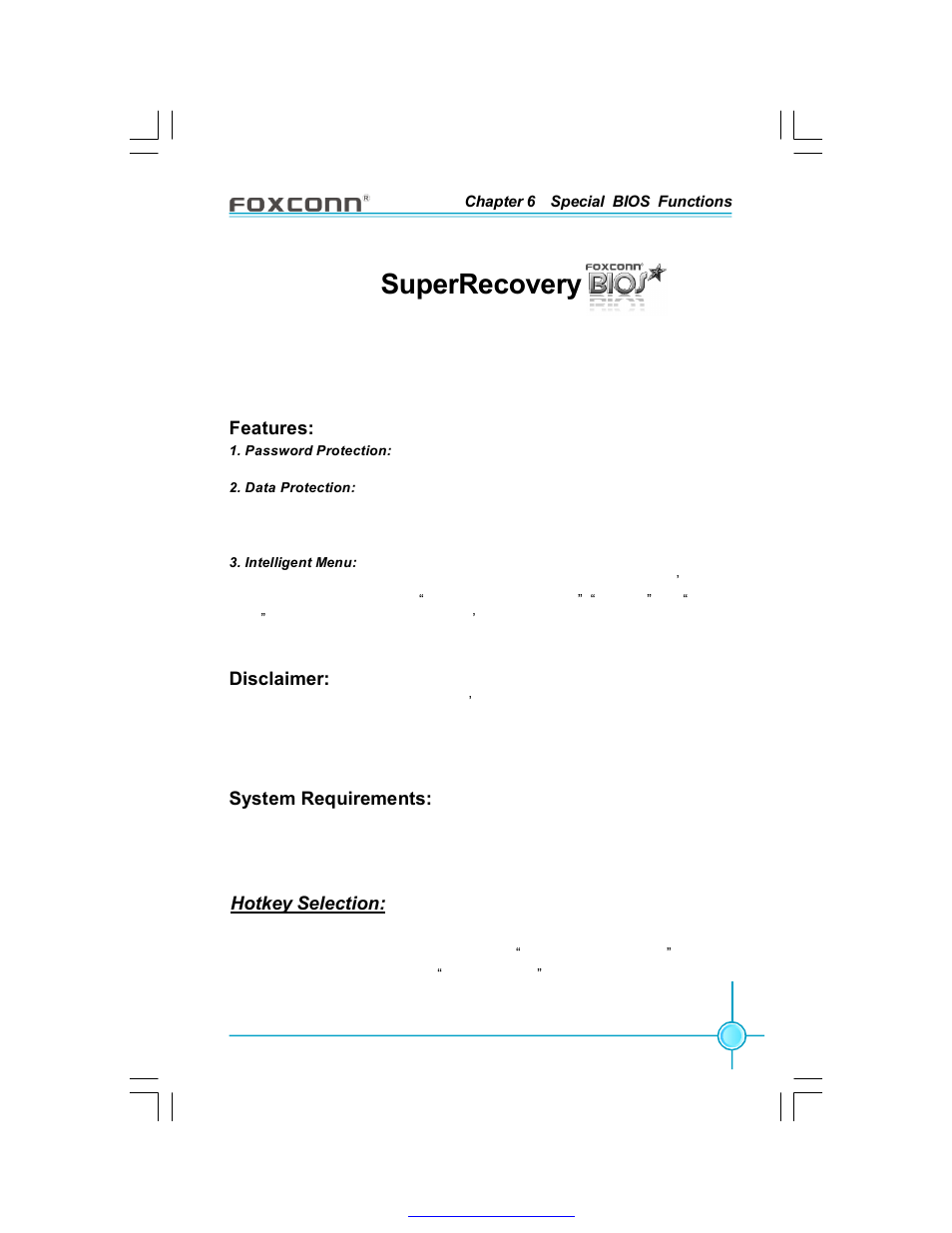 Superrecovery, Features, Disclaimer | System requirements | Foxconn 915P7AD-8EKRS User Manual | Page 98 / 110