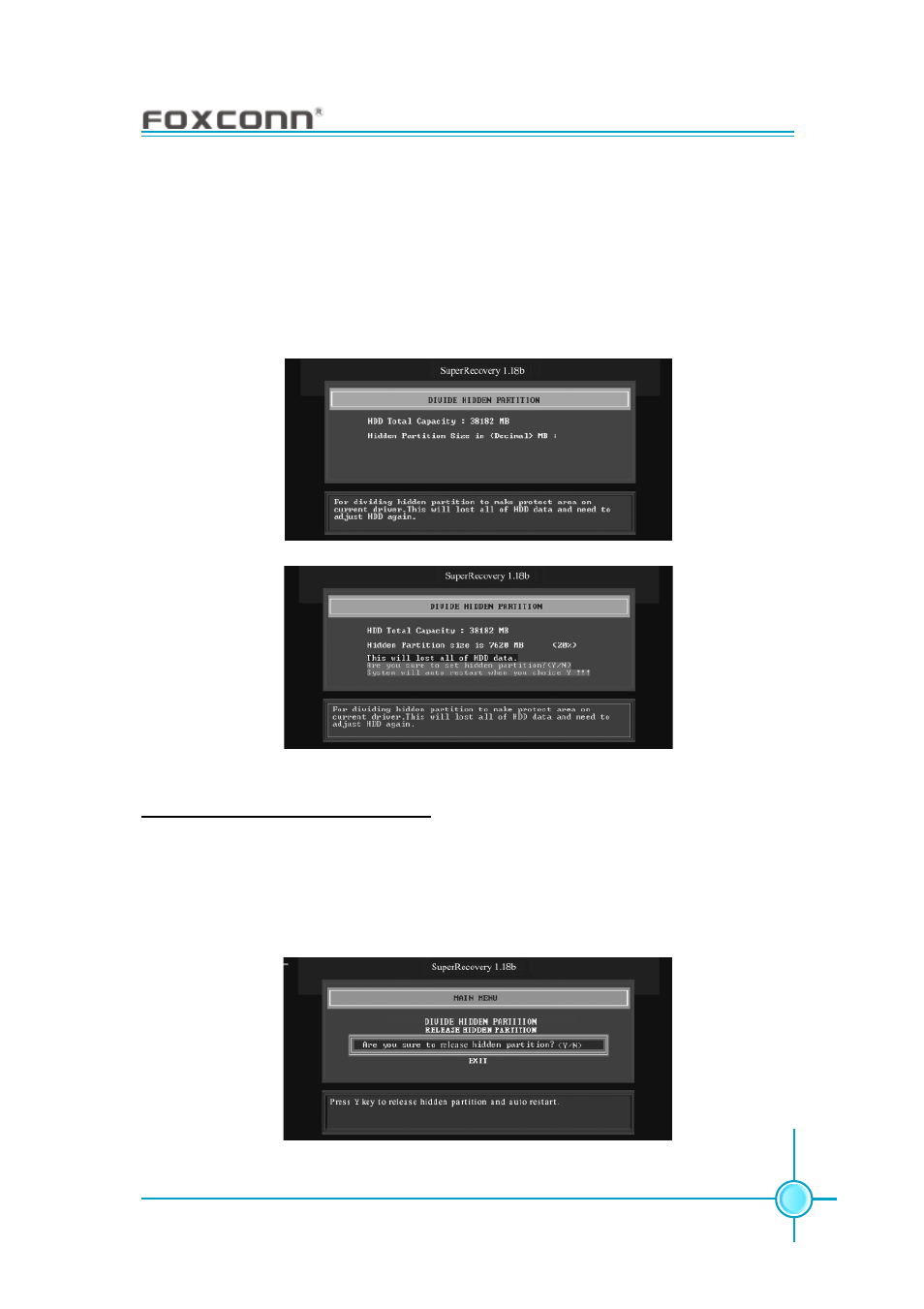 Release hidden partition | Foxconn 925XE7AA-8EKRS2 User Manual | Page 95 / 104