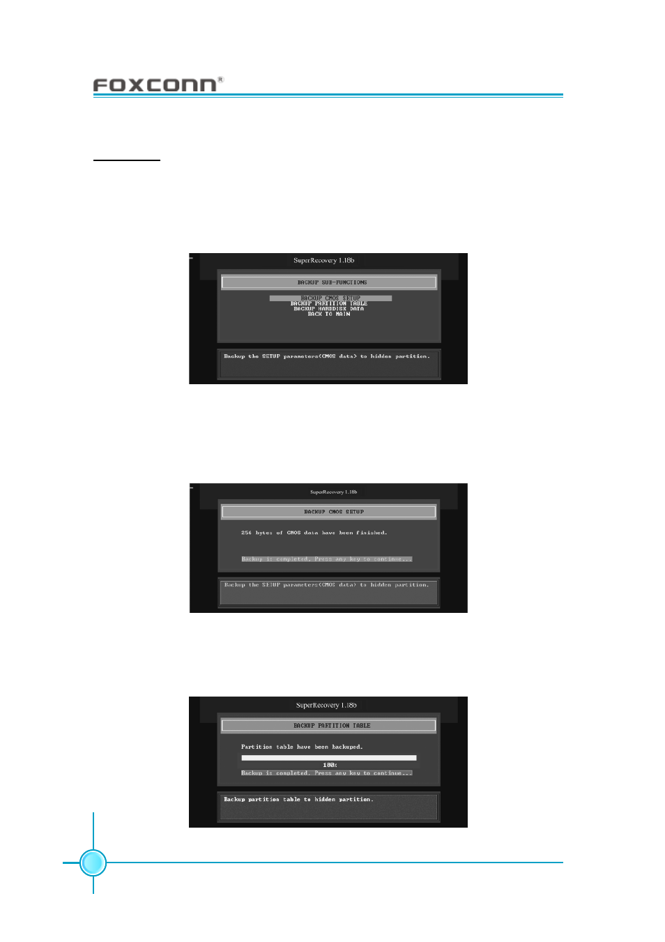 Backup | Foxconn 925XE7AA-8EKRS2 User Manual | Page 96 / 104