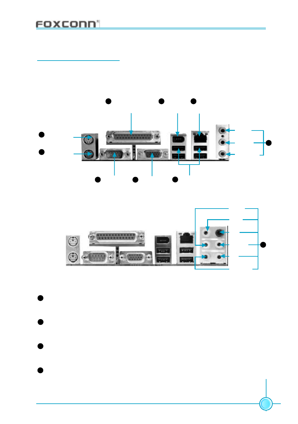 Chapter 2 installation instructions, Rear panel connectors, For -6 models | For -8 models | Foxconn 915M03-G-8EKRS2 User Manual | Page 25 / 106