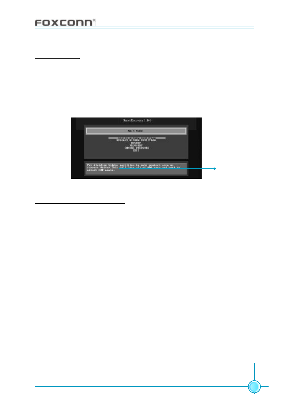 Main menu, Divide hidden partition | Foxconn 915M03-G-8EKRS2 User Manual | Page 97 / 106