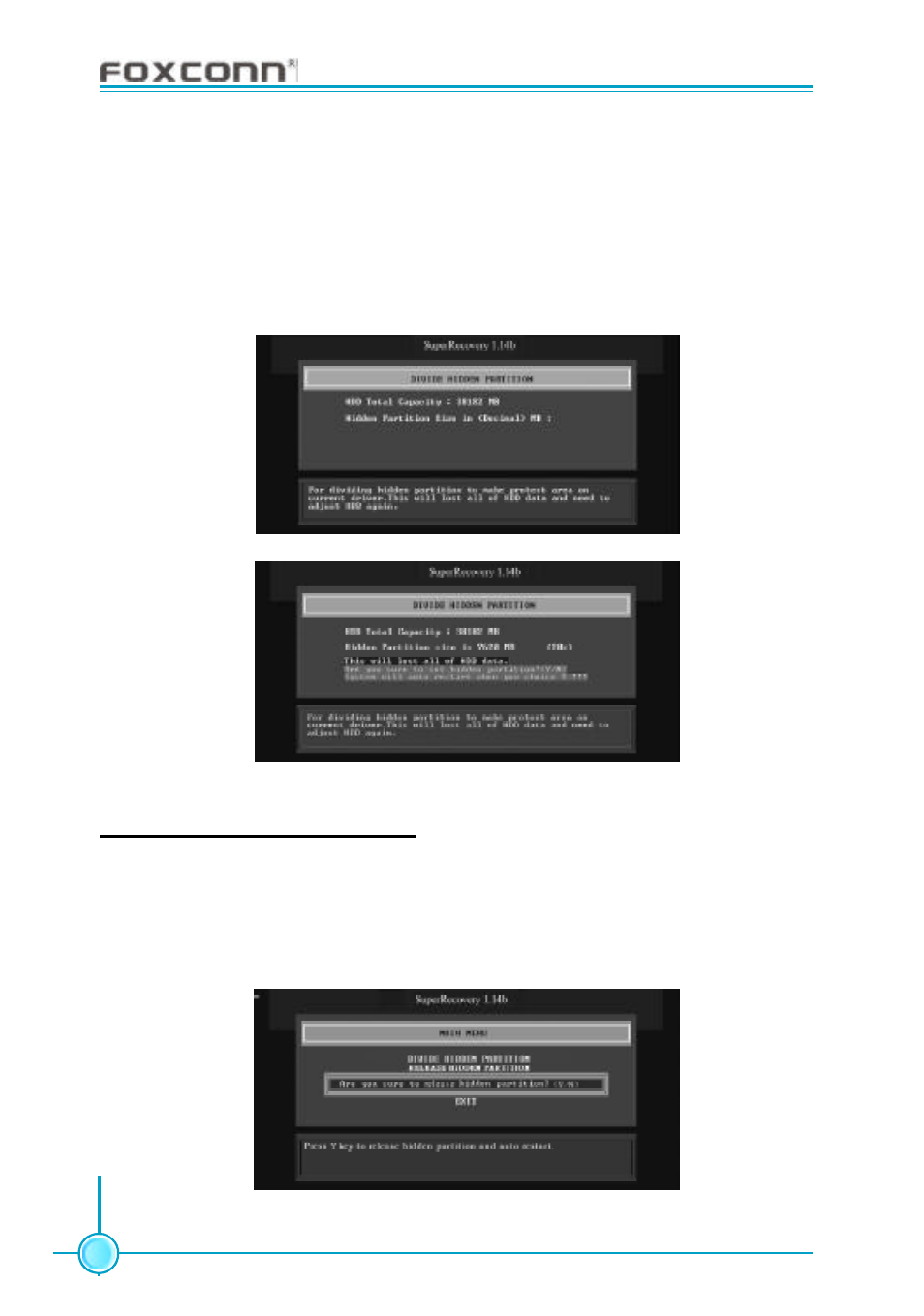 Release hidden partition | Foxconn 915M03-G-8EKRS2 User Manual | Page 98 / 106