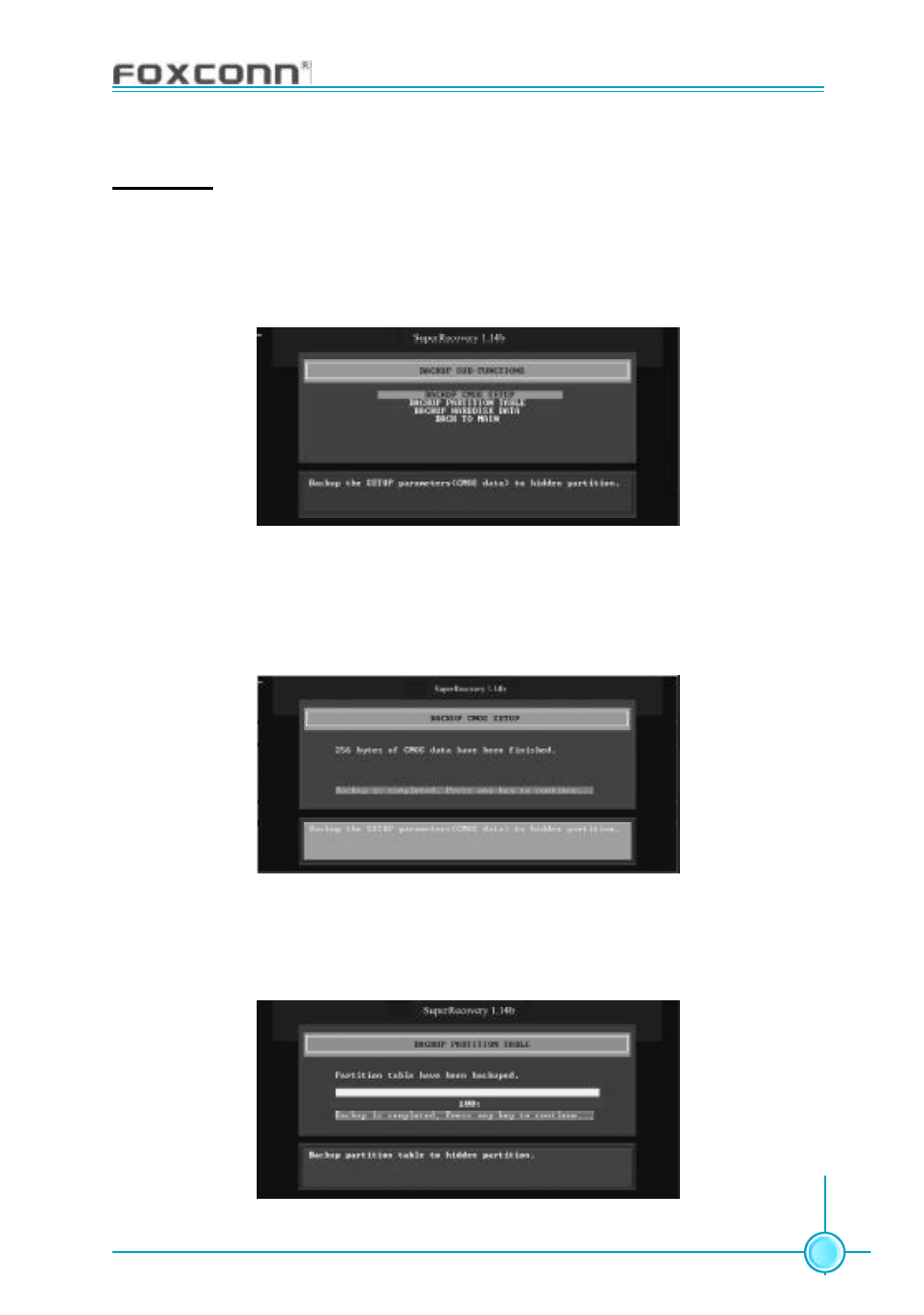 Backup | Foxconn 915M03-G-8EKRS2 User Manual | Page 99 / 106