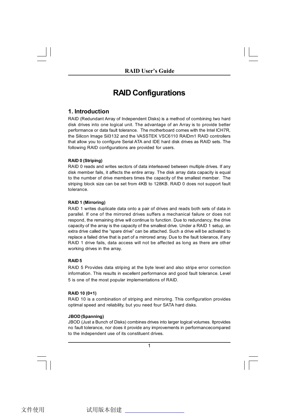 Raid configurations | Foxconn 975X7AA-8EKRS2H-RAID User Manual | Page 3 / 27