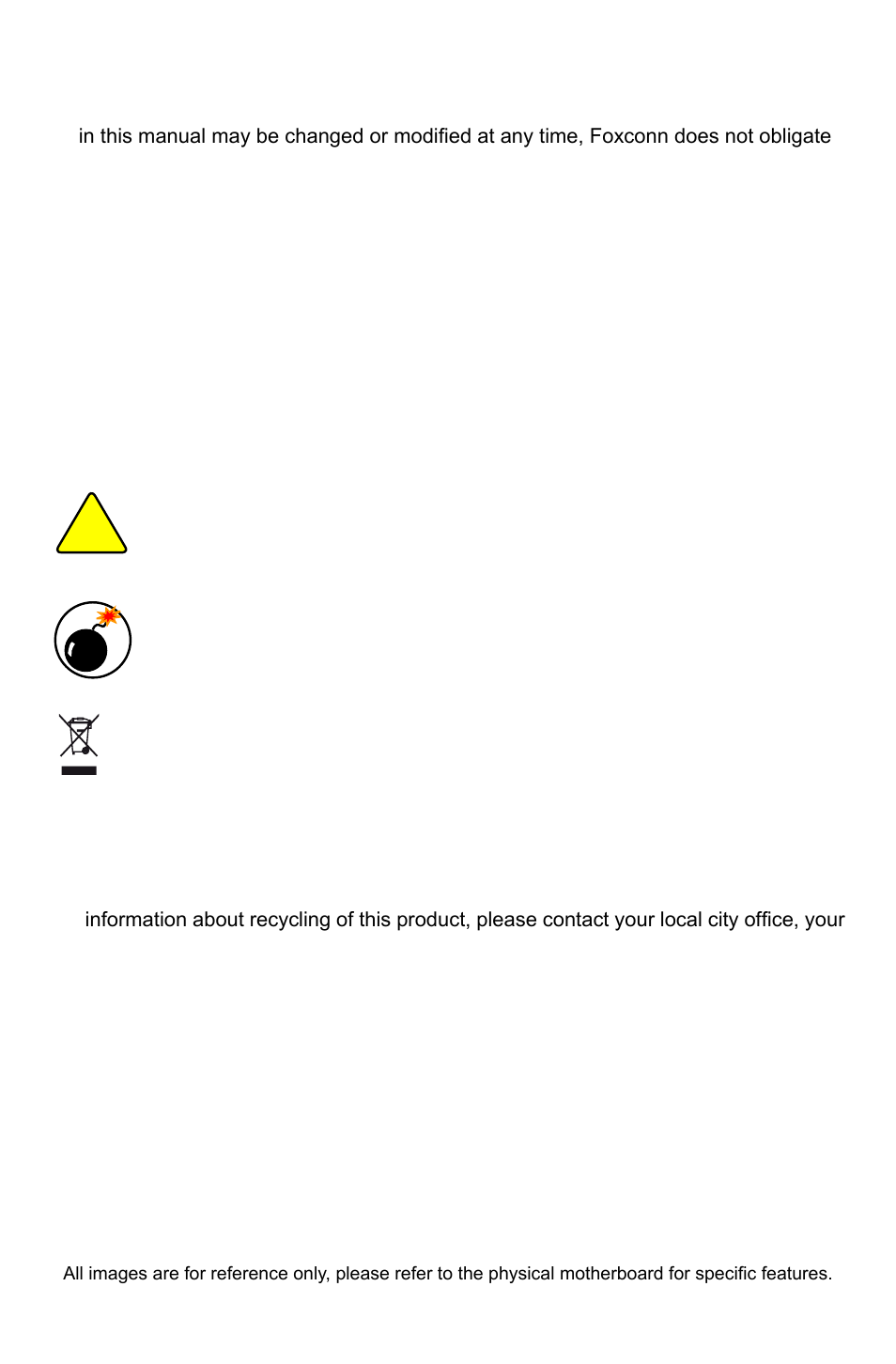 Statement, Trademark, Version | Symbol description, Weee, More information | Foxconn G31MG Series User Manual | Page 2 / 85