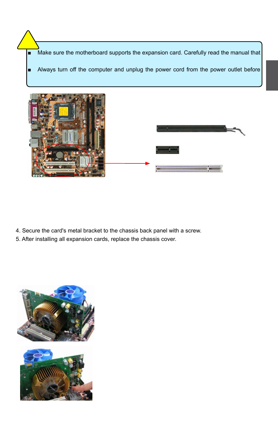 3 install an expansion card | Foxconn G31MG Series User Manual | Page 20 / 85