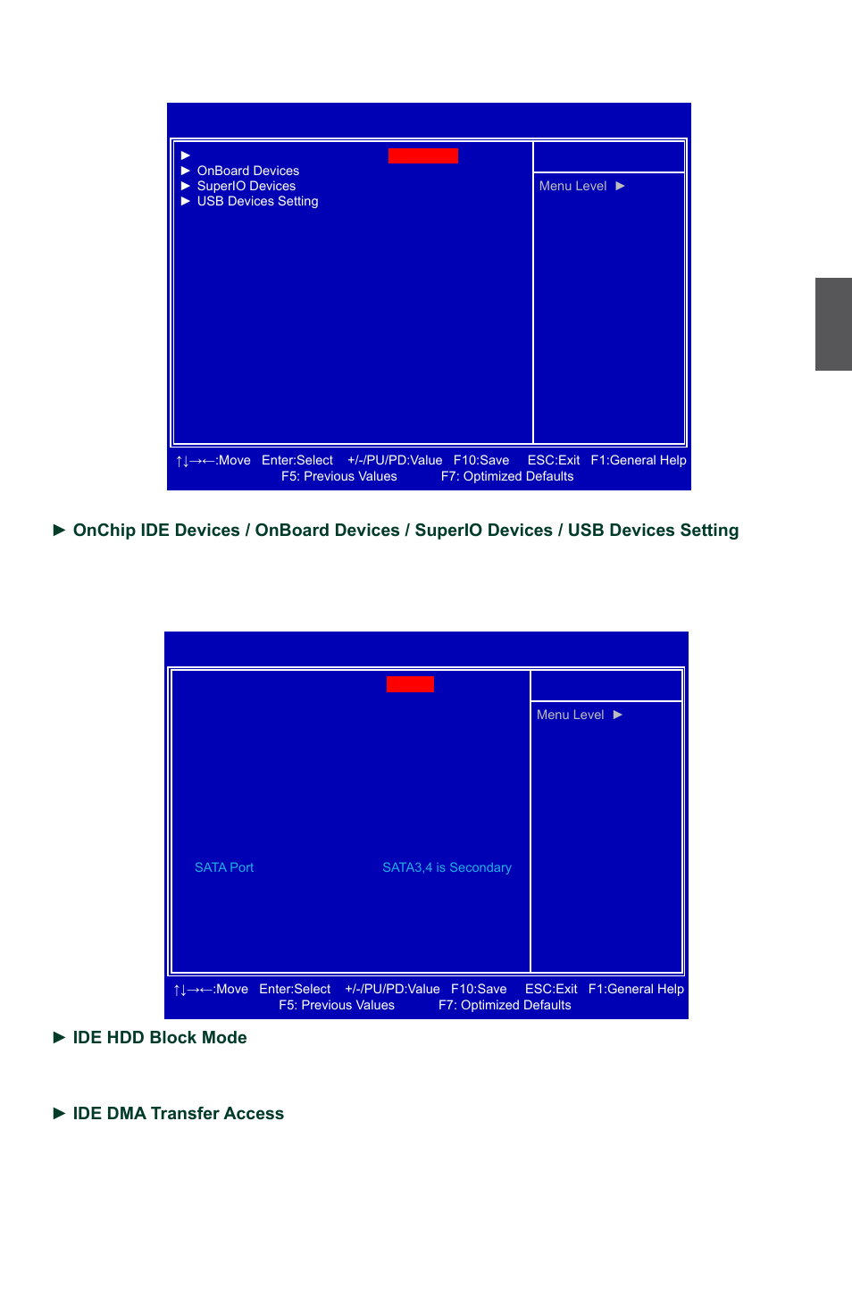 Integrated peripherals, Onchip ide devices | Foxconn G31MG Series User Manual | Page 40 / 85