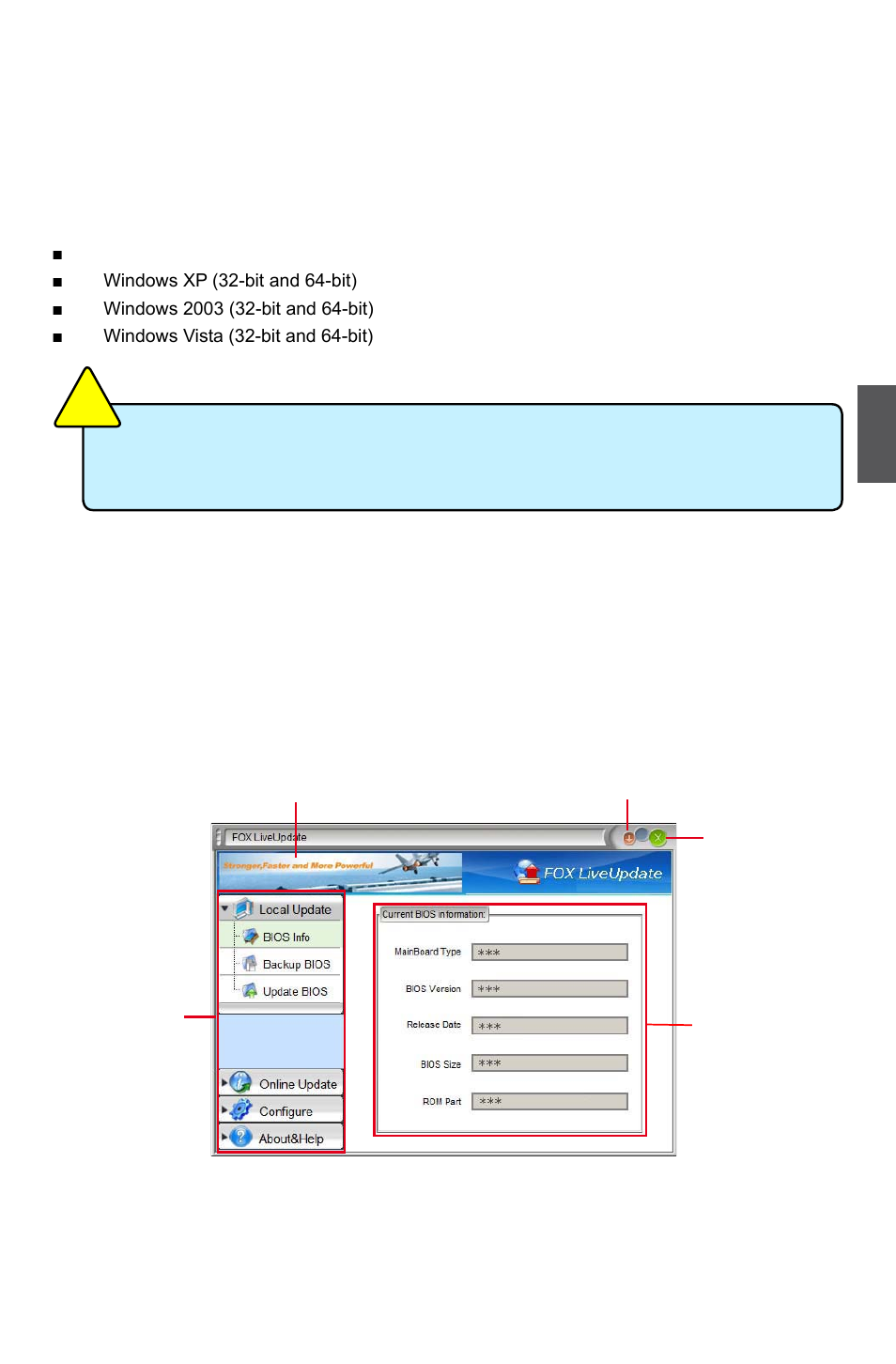 Fox liveupdate, Using fox liveupdate, Local update | Foxconn G31MG Series User Manual | Page 68 / 85