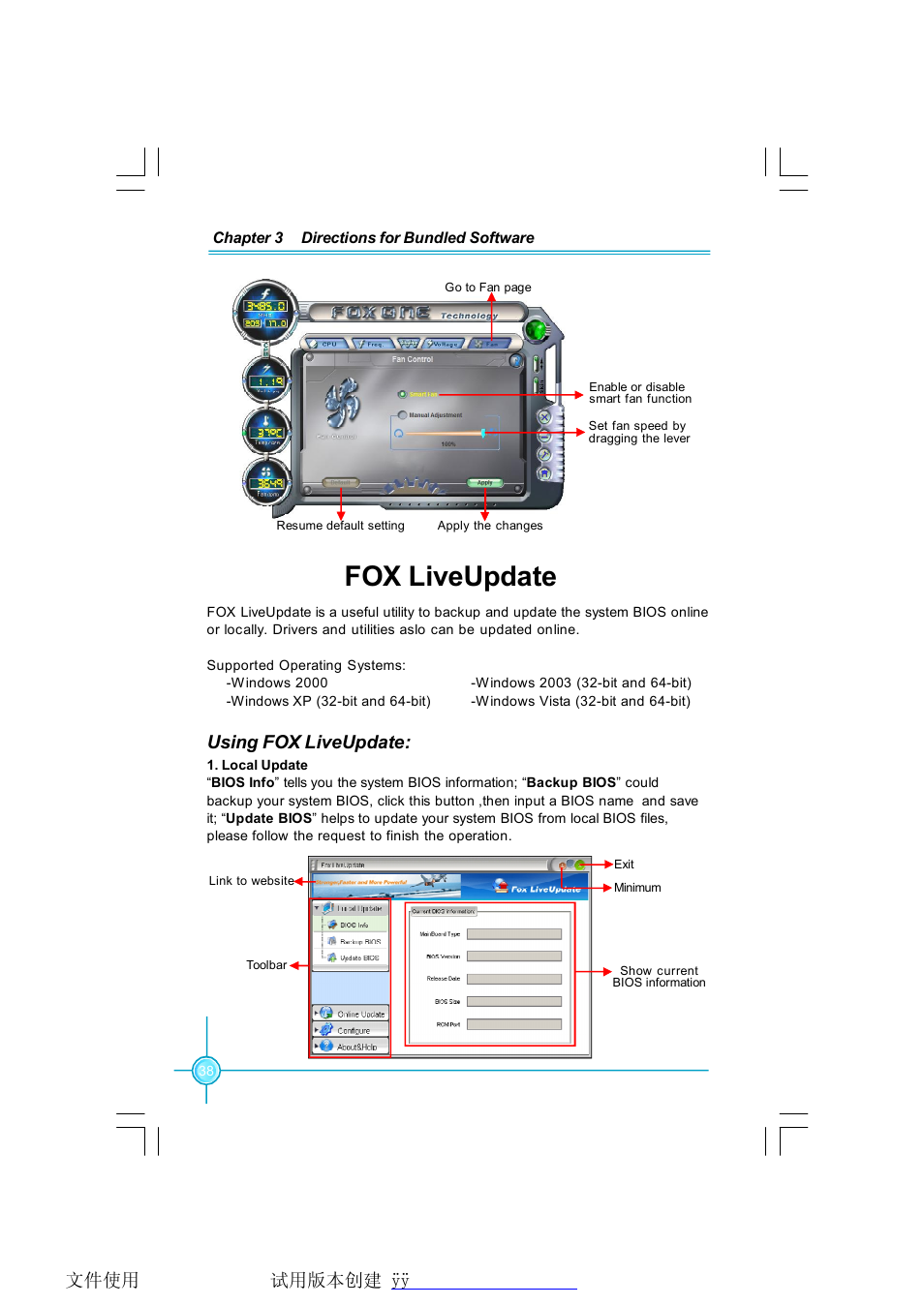 Fox liveupdate, Using fox liveupdate | Foxconn G31MX Series User Manual | Page 44 / 47