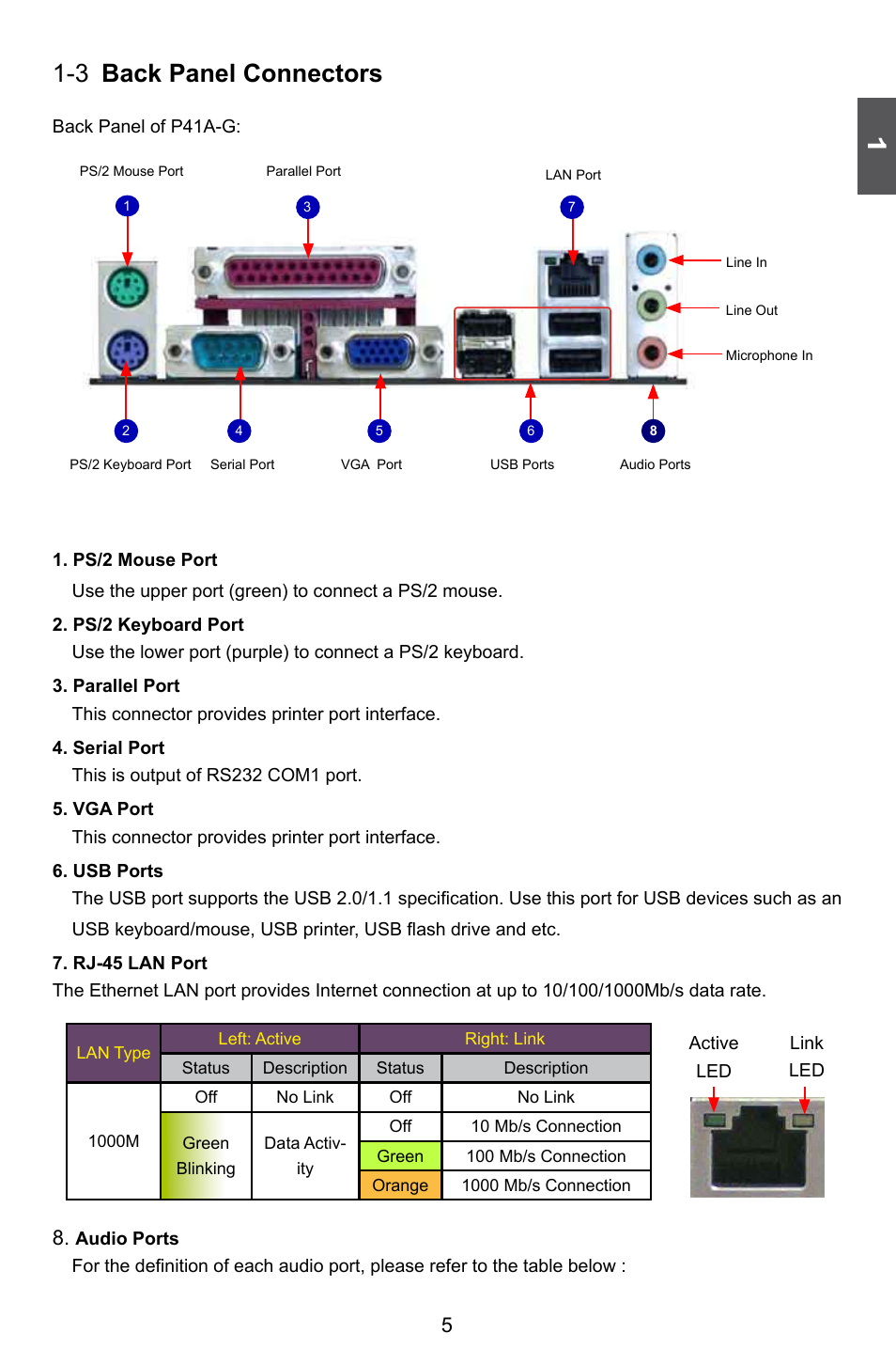 3 back panel connectors | Foxconn G41AP User Manual | Page 12 / 73