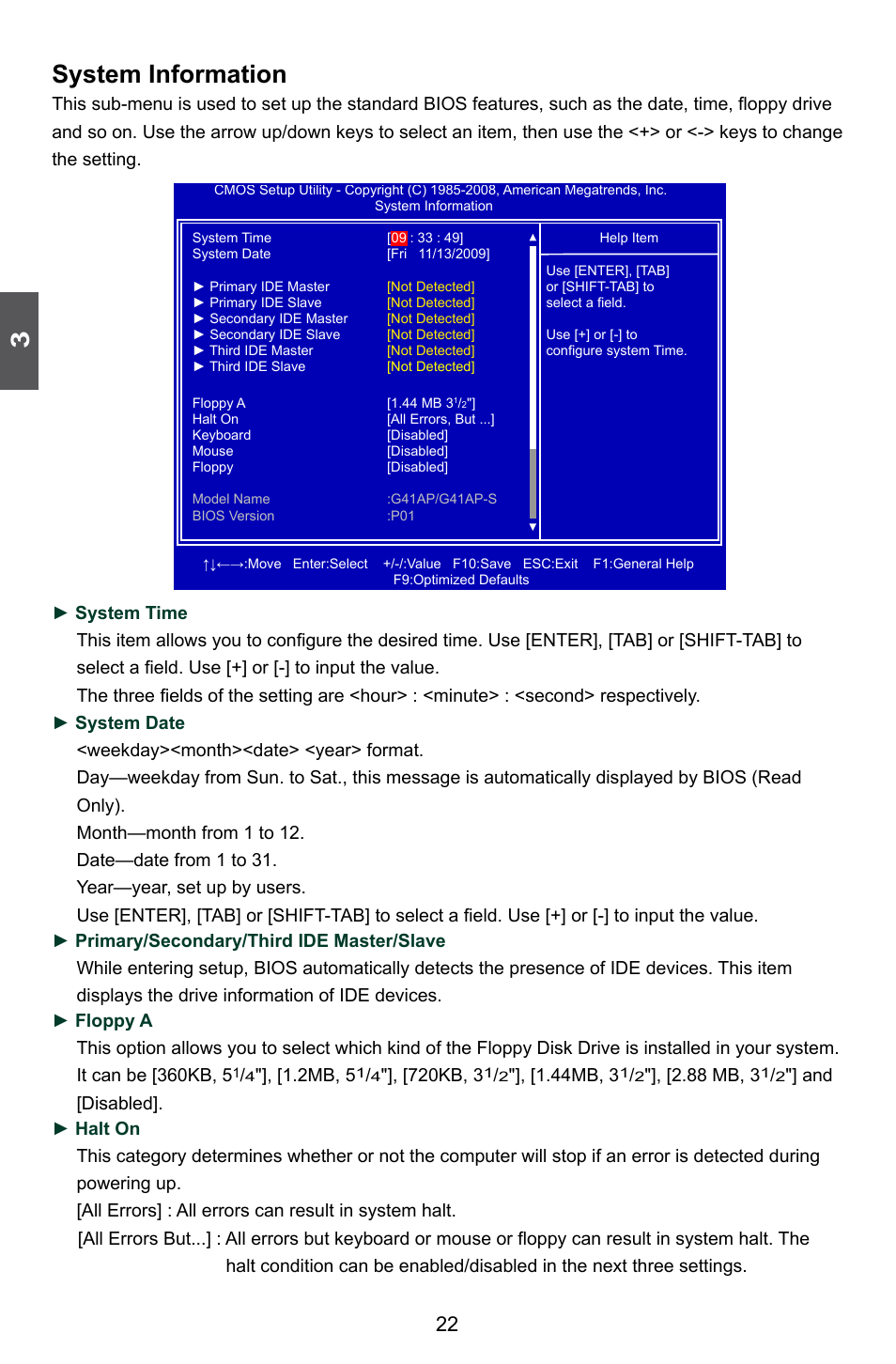 System information, 2mb, 5, 720kb, 3 | 44mb, 3, 88 mb, 3 | Foxconn G41AP User Manual | Page 29 / 73