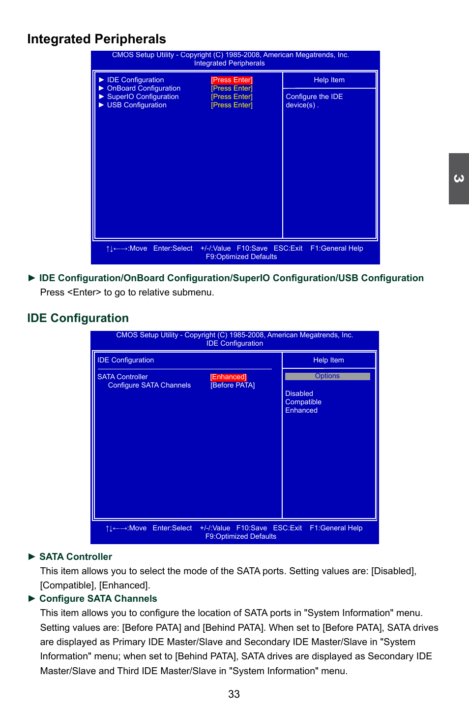 Integrated peripherals, Ide configuration | Foxconn G41AP User Manual | Page 40 / 73