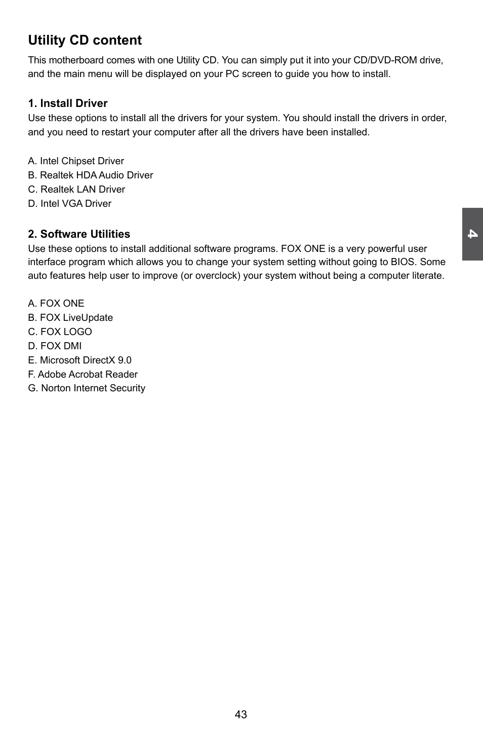 Utility cd content | Foxconn G41AP User Manual | Page 50 / 73