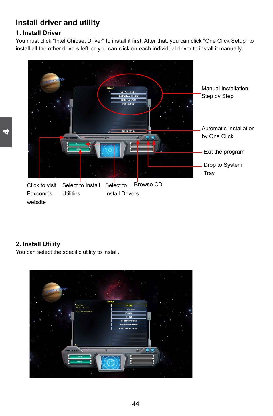Install driver and utility | Foxconn G41AP User Manual | Page 51 / 73