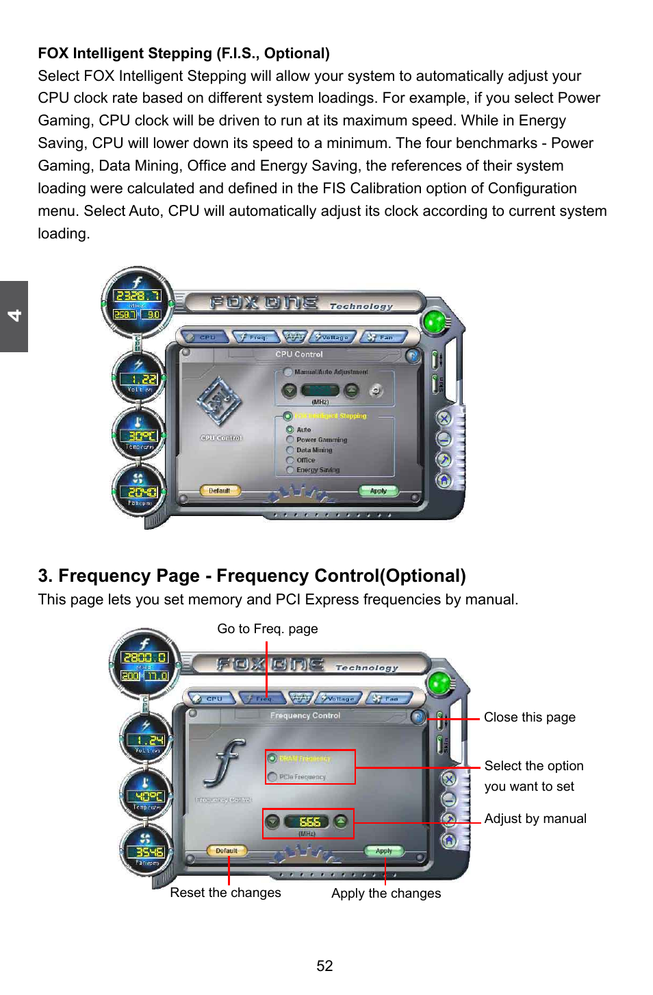 Frequency page - frequency control(optional) | Foxconn G41AP User Manual | Page 59 / 73