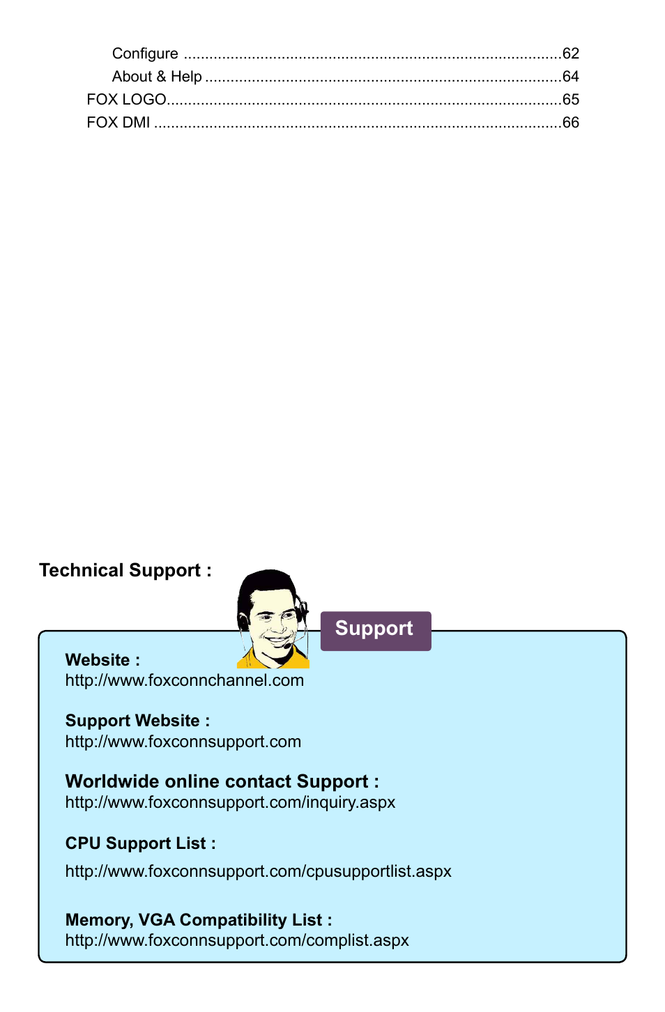 Support | Foxconn G41AP User Manual | Page 7 / 73