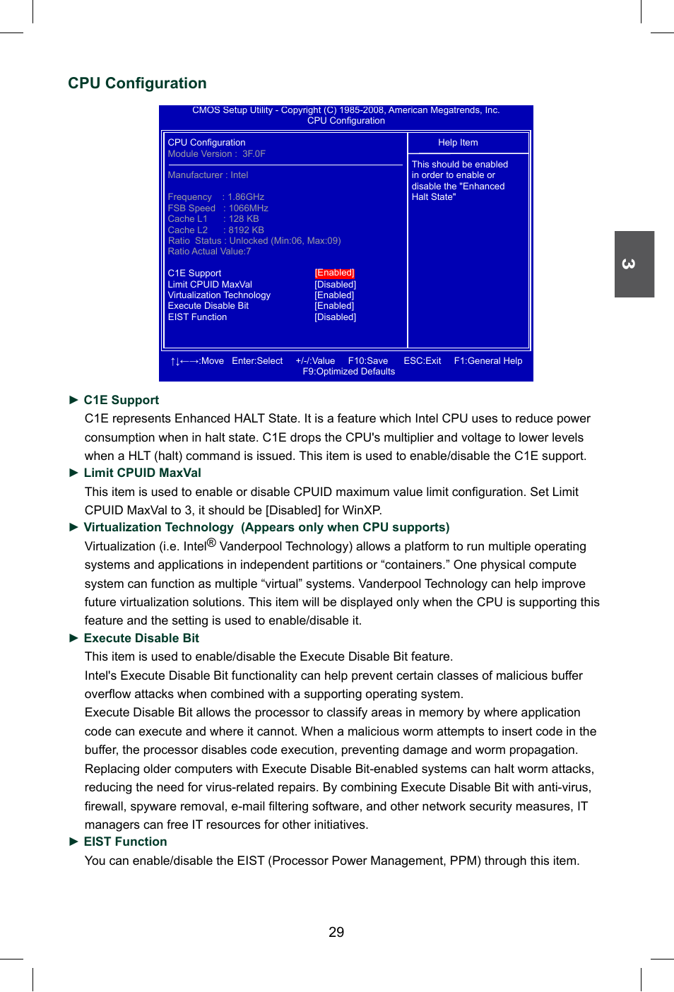 Cpu configuration | Foxconn G41M Series User Manual | Page 36 / 75