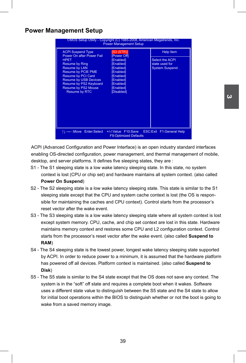 Power management setup | Foxconn G41M Series User Manual | Page 46 / 75