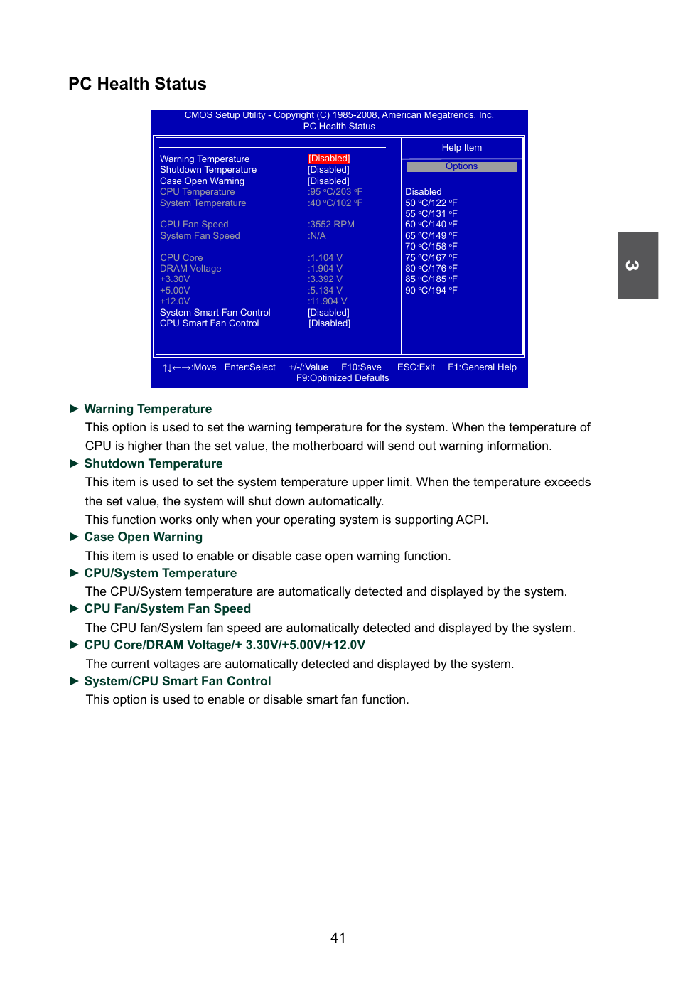 Pc health status | Foxconn G41M Series User Manual | Page 48 / 75