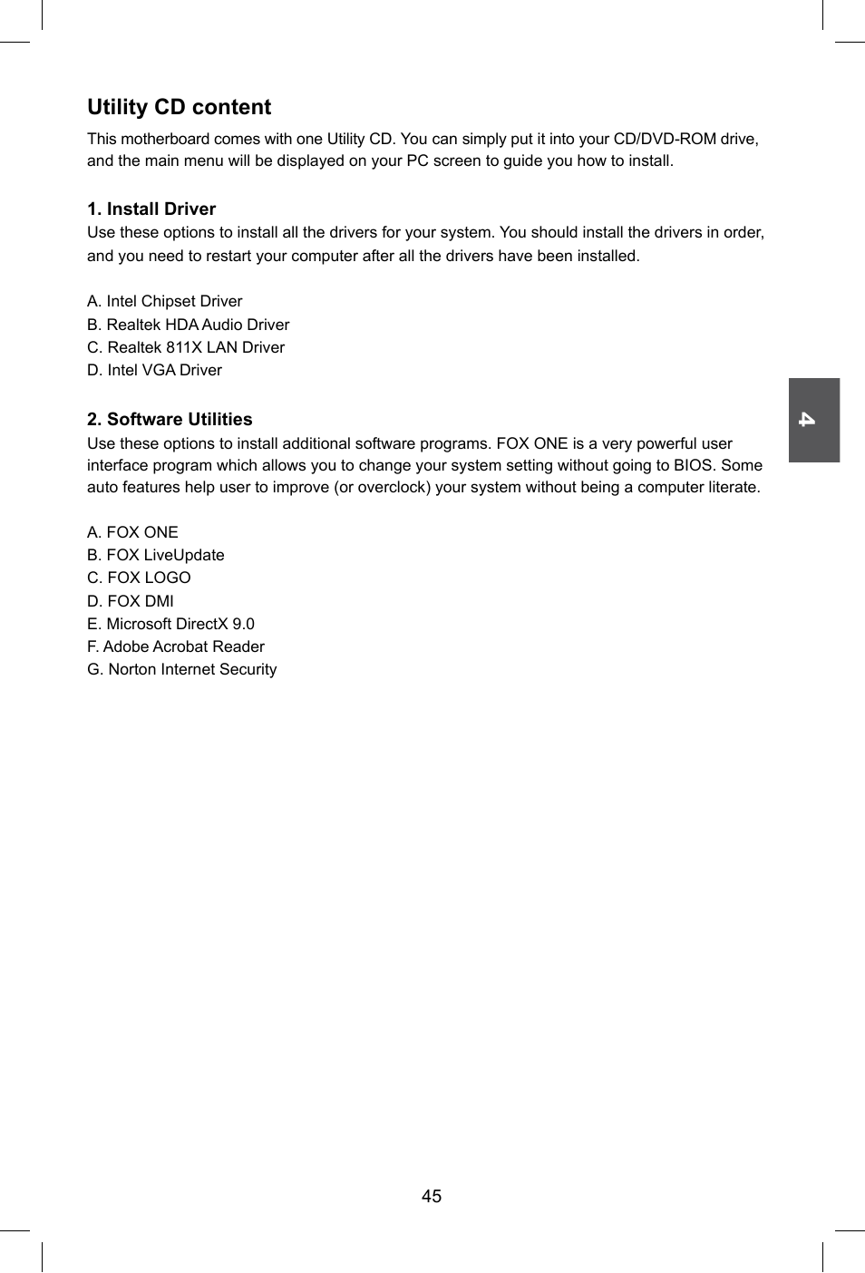 Utility cd content | Foxconn G41M Series User Manual | Page 52 / 75