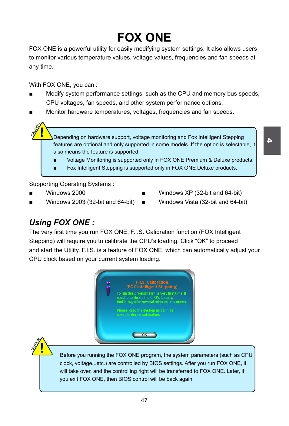 Fox one, Using fox one | Foxconn G41M Series User Manual | Page 54 / 75