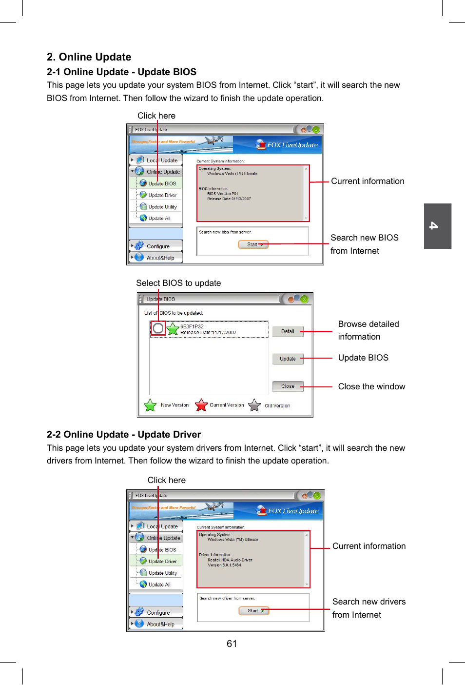 Online update | Foxconn G41M Series User Manual | Page 68 / 75