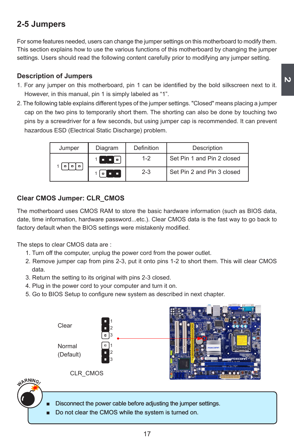 5 jumpers | Foxconn G41MD Series User Manual | Page 24 / 51