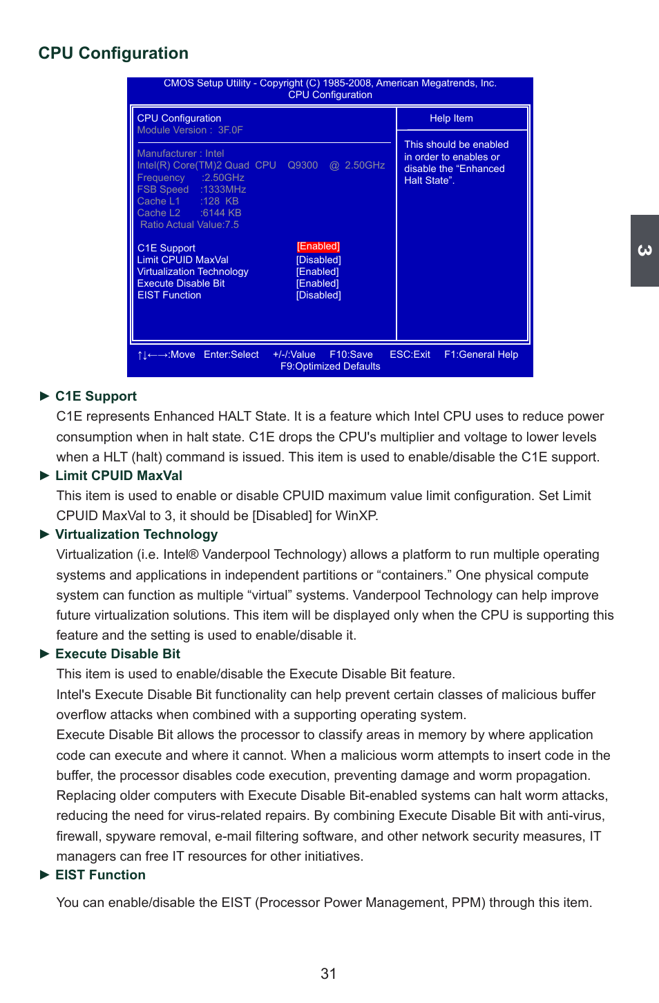 Cpu configuration | Foxconn G41MD Series User Manual | Page 38 / 51