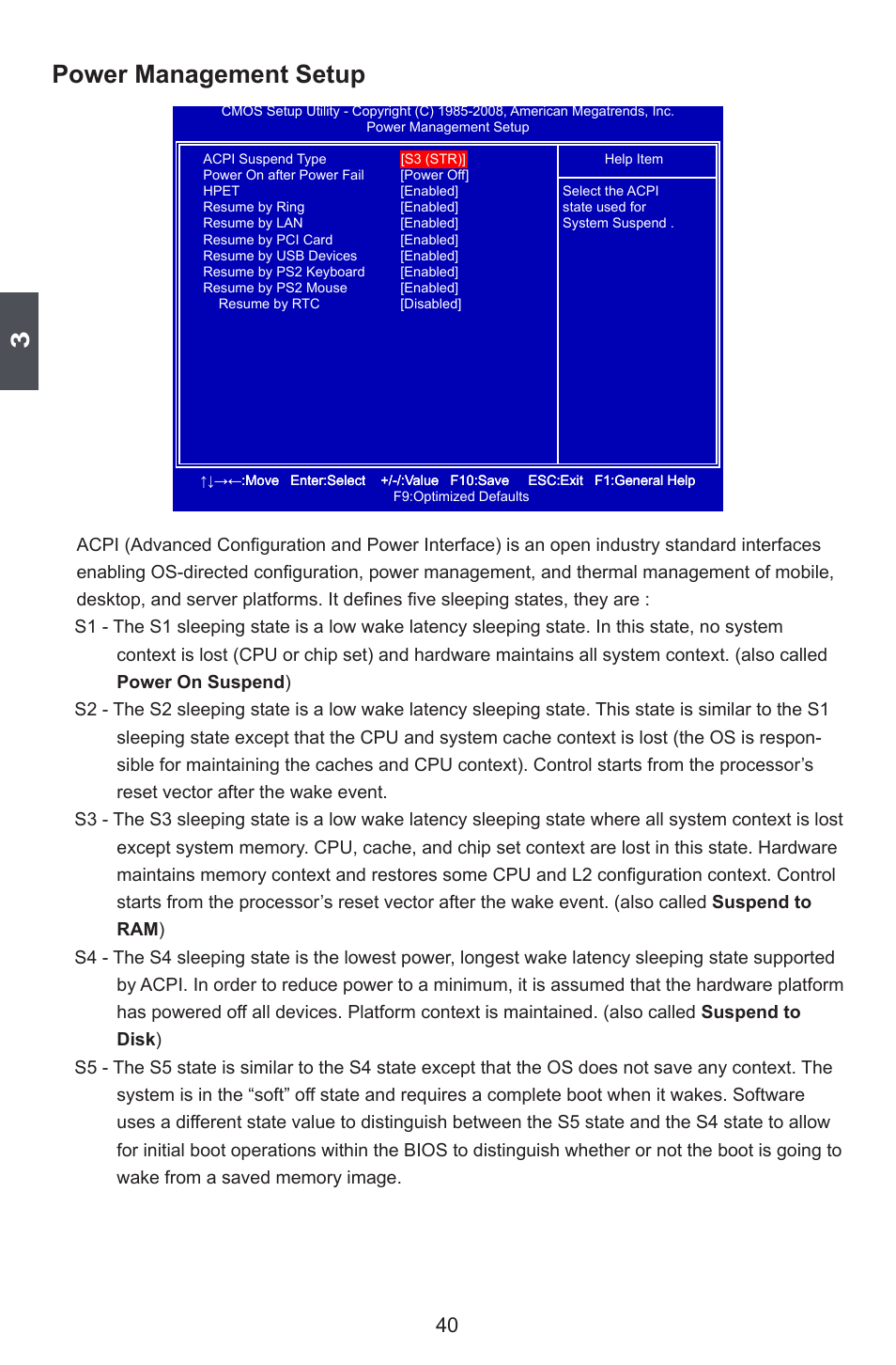 Power management setup | Foxconn G41MD Series User Manual | Page 47 / 51