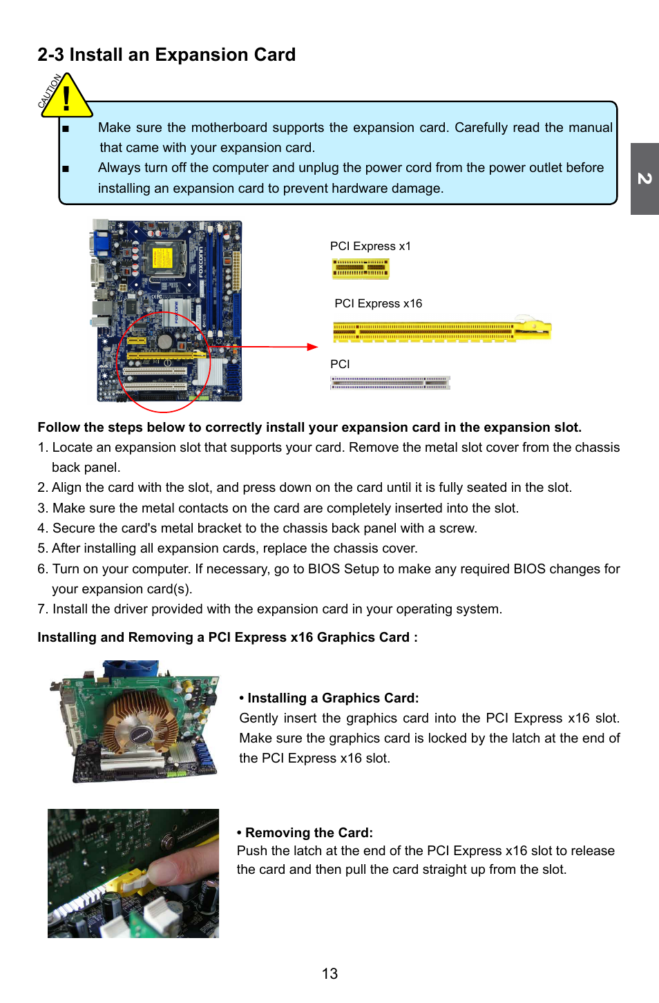 3 install an expansion card | Foxconn G41MXP User Manual | Page 20 / 74