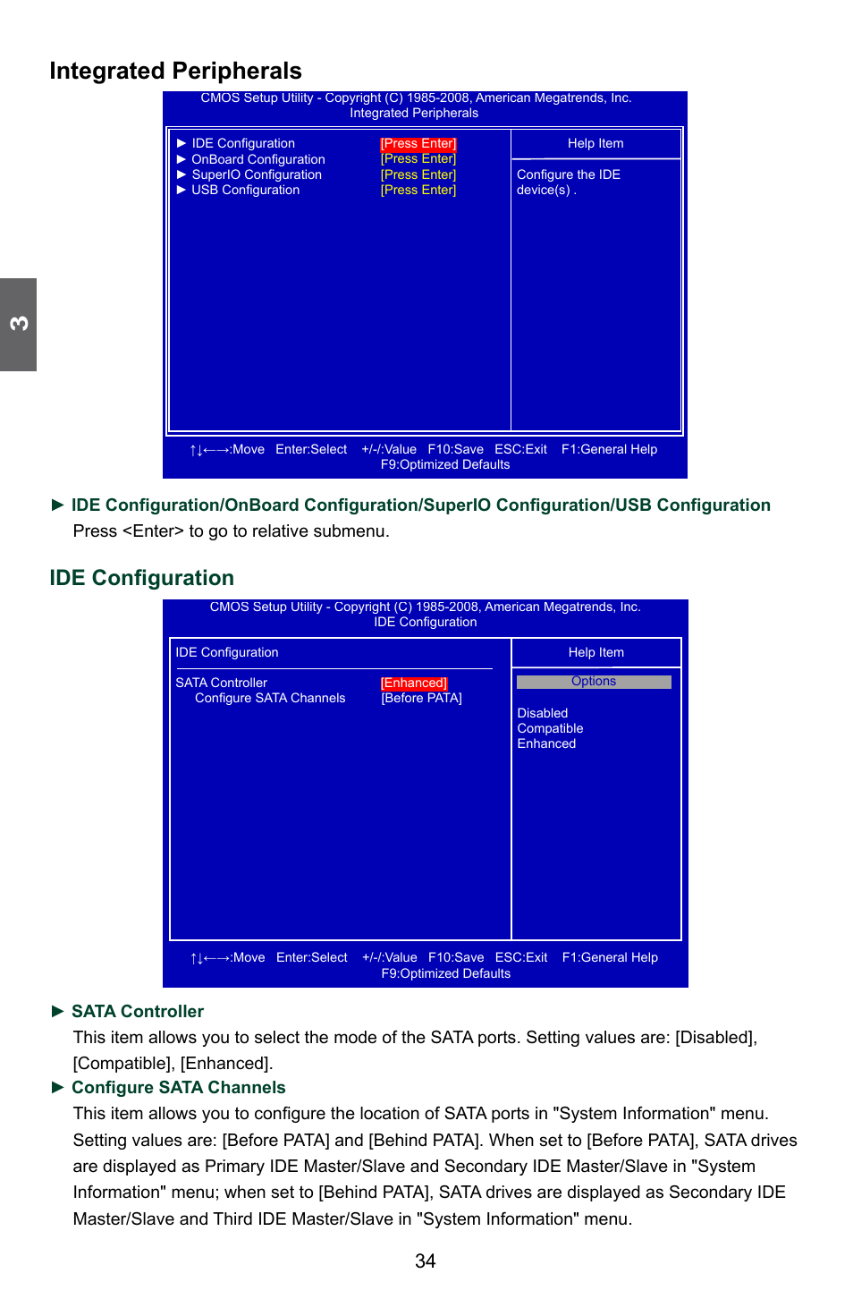 Integrated peripherals, Ide configuration | Foxconn G41MXP User Manual | Page 41 / 74