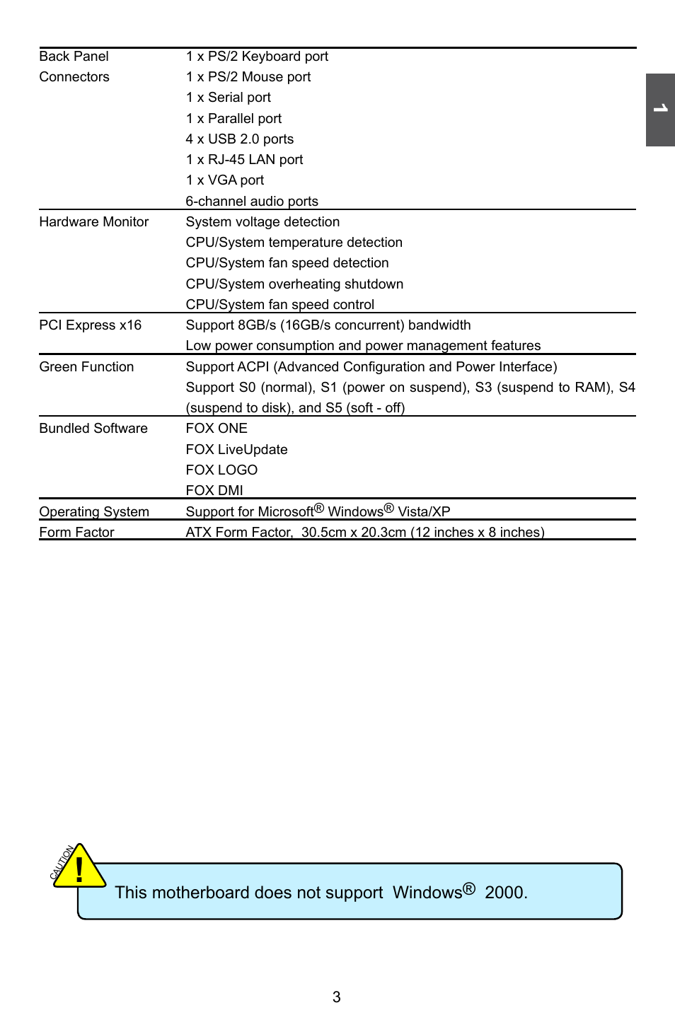 This motherboard does not support windows® 2000 | Foxconn P41A-G User Manual | Page 10 / 72