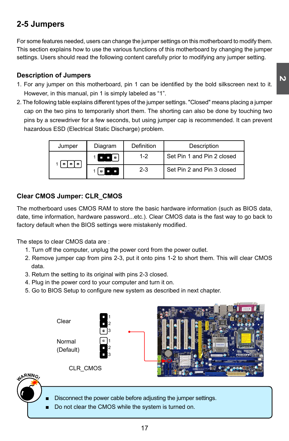 5 jumpers | Foxconn P41A-G User Manual | Page 24 / 72