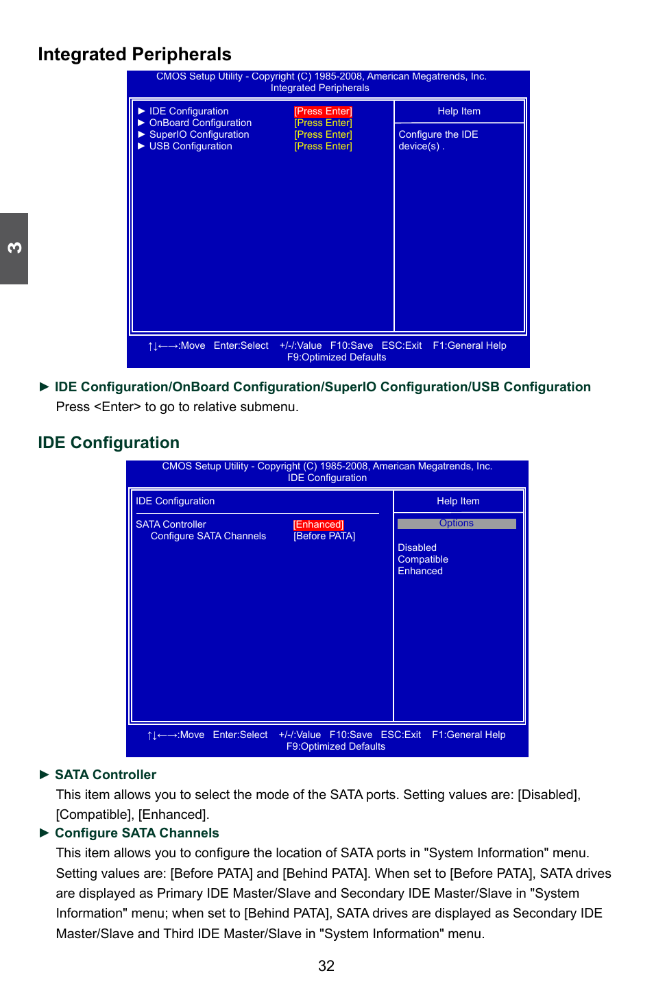 Integrated peripherals, Ide configuration | Foxconn P41A-G User Manual | Page 39 / 72