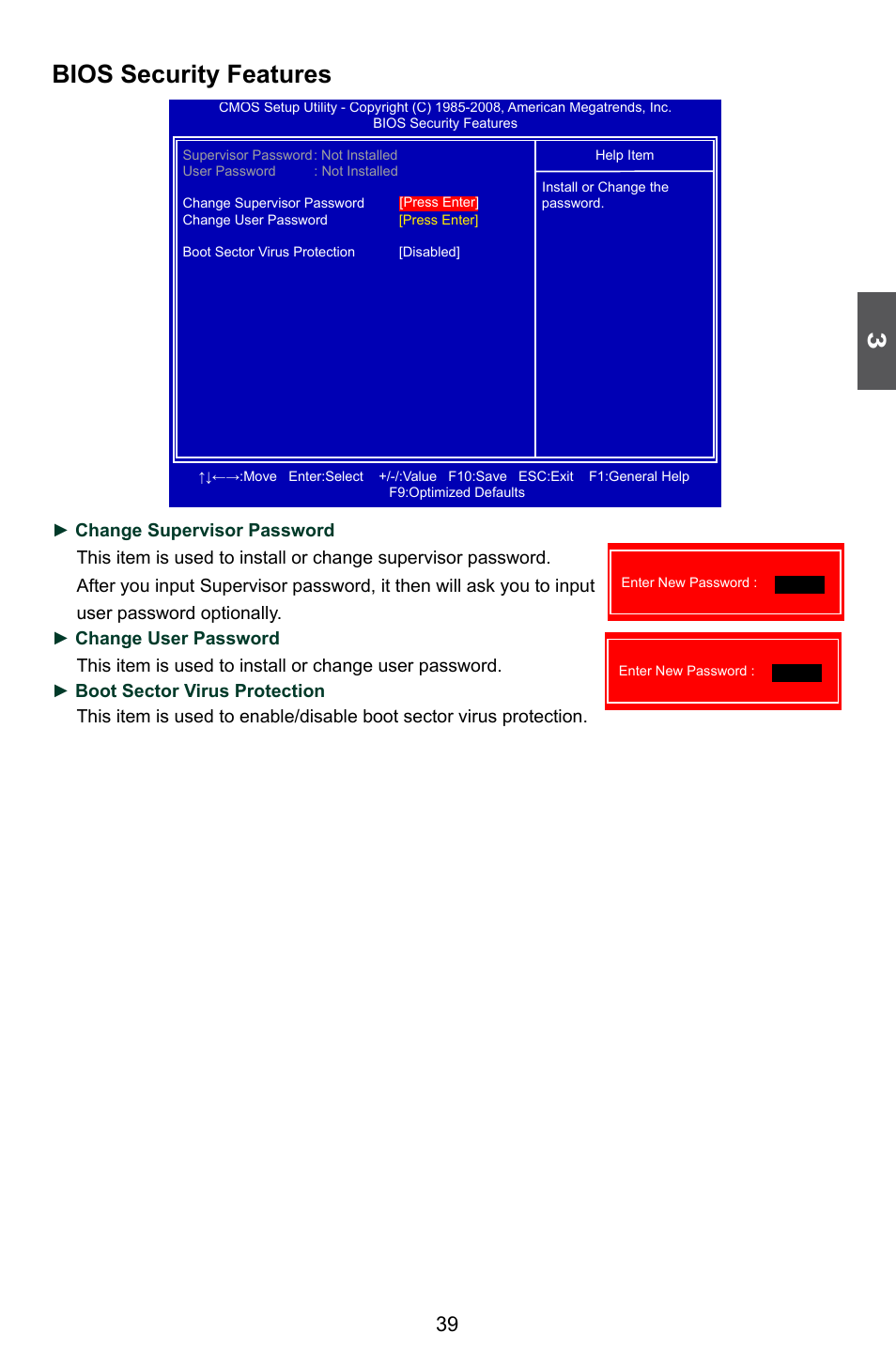 Bios security features | Foxconn P41A-G User Manual | Page 46 / 72