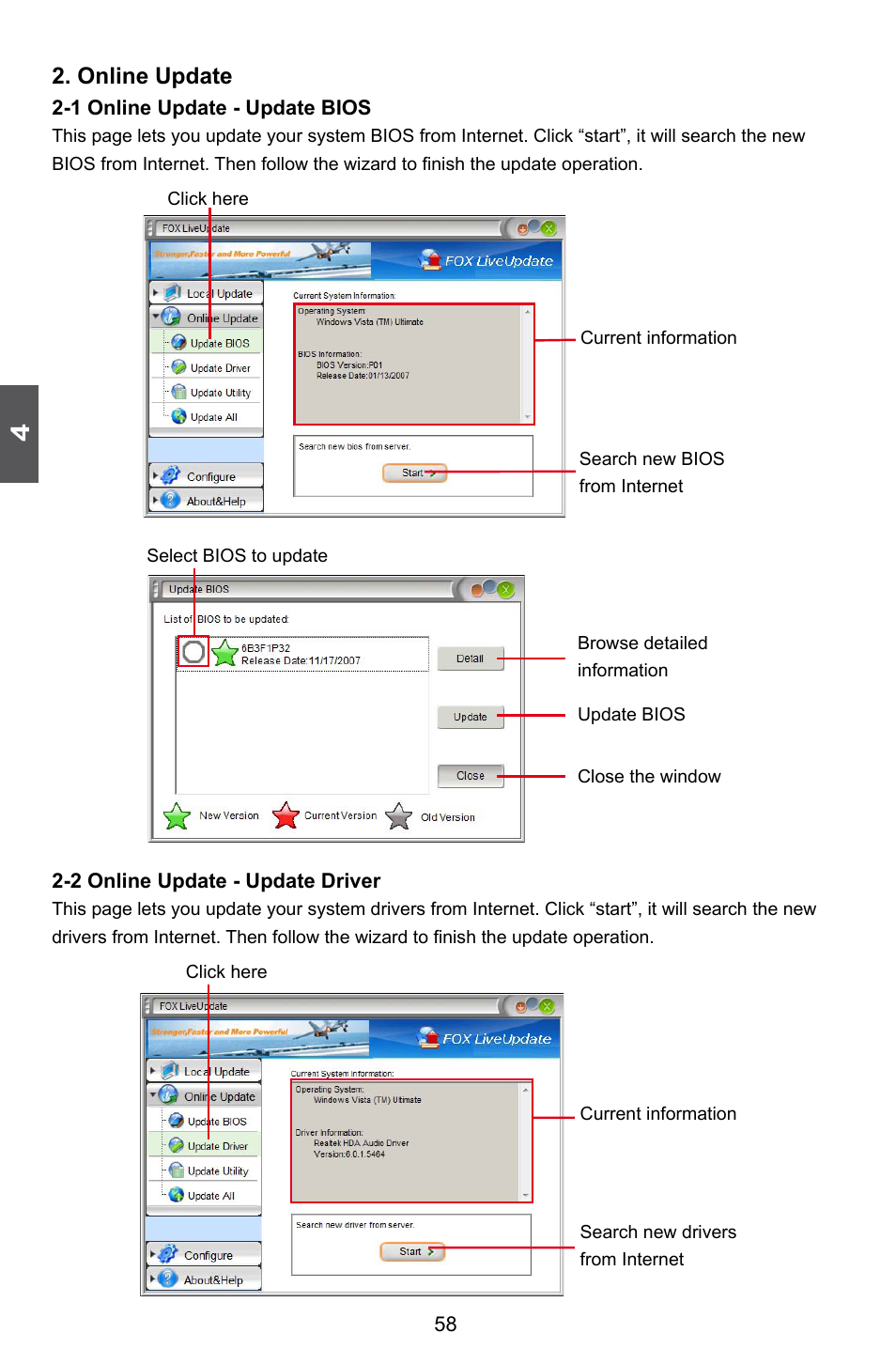 Online update | Foxconn P41A-G User Manual | Page 65 / 72