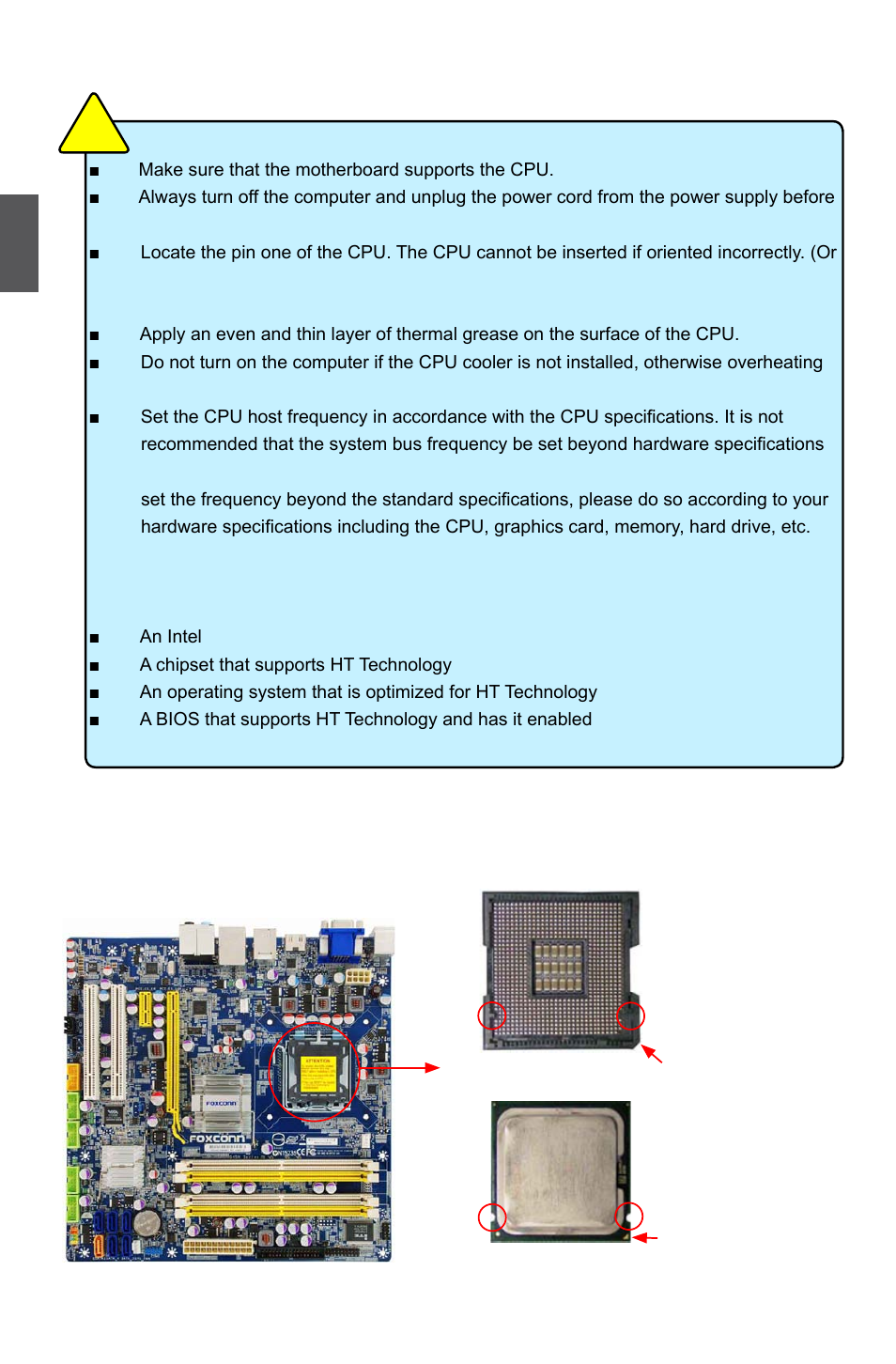 1 install the cpu and cpu cooler, Install the cpu | Foxconn G45M User Manual | Page 15 / 116
