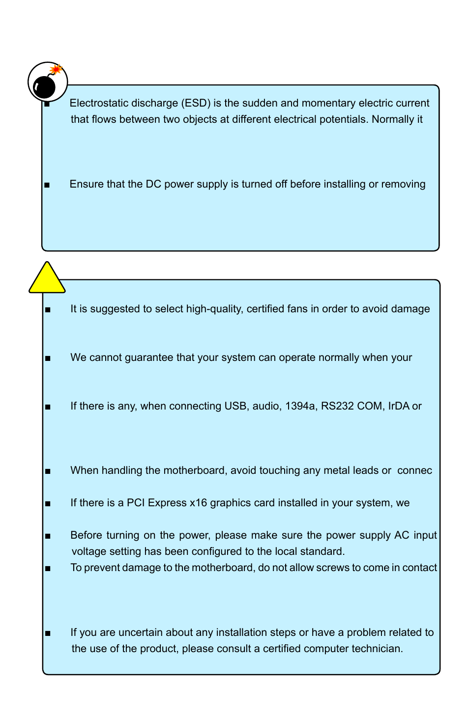 Installation precautions | Foxconn G45M User Manual | Page 5 / 116