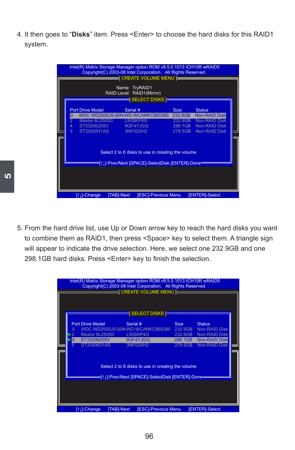 Creating raid 1 | Foxconn G45MG User Manual | Page 103 / 124