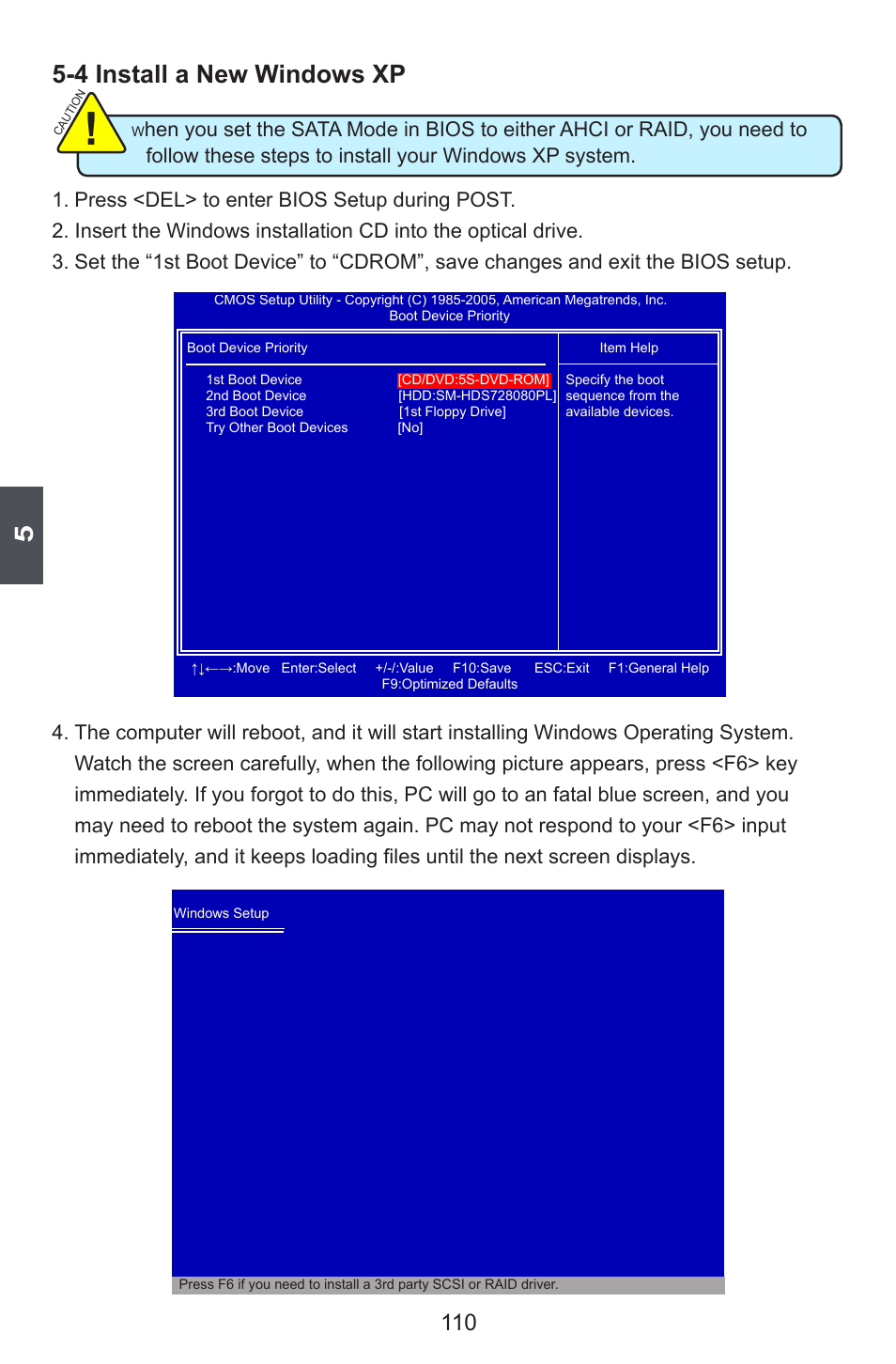 4 install a new windows xp | Foxconn G45MG User Manual | Page 117 / 124