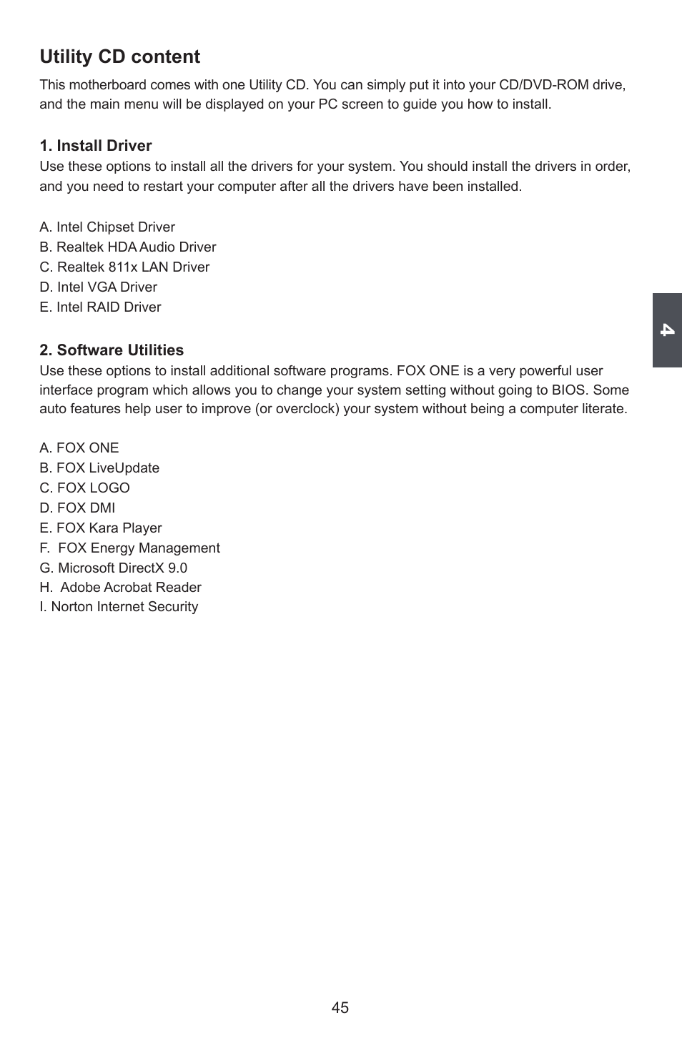 Utility cd content | Foxconn G45MG User Manual | Page 52 / 124