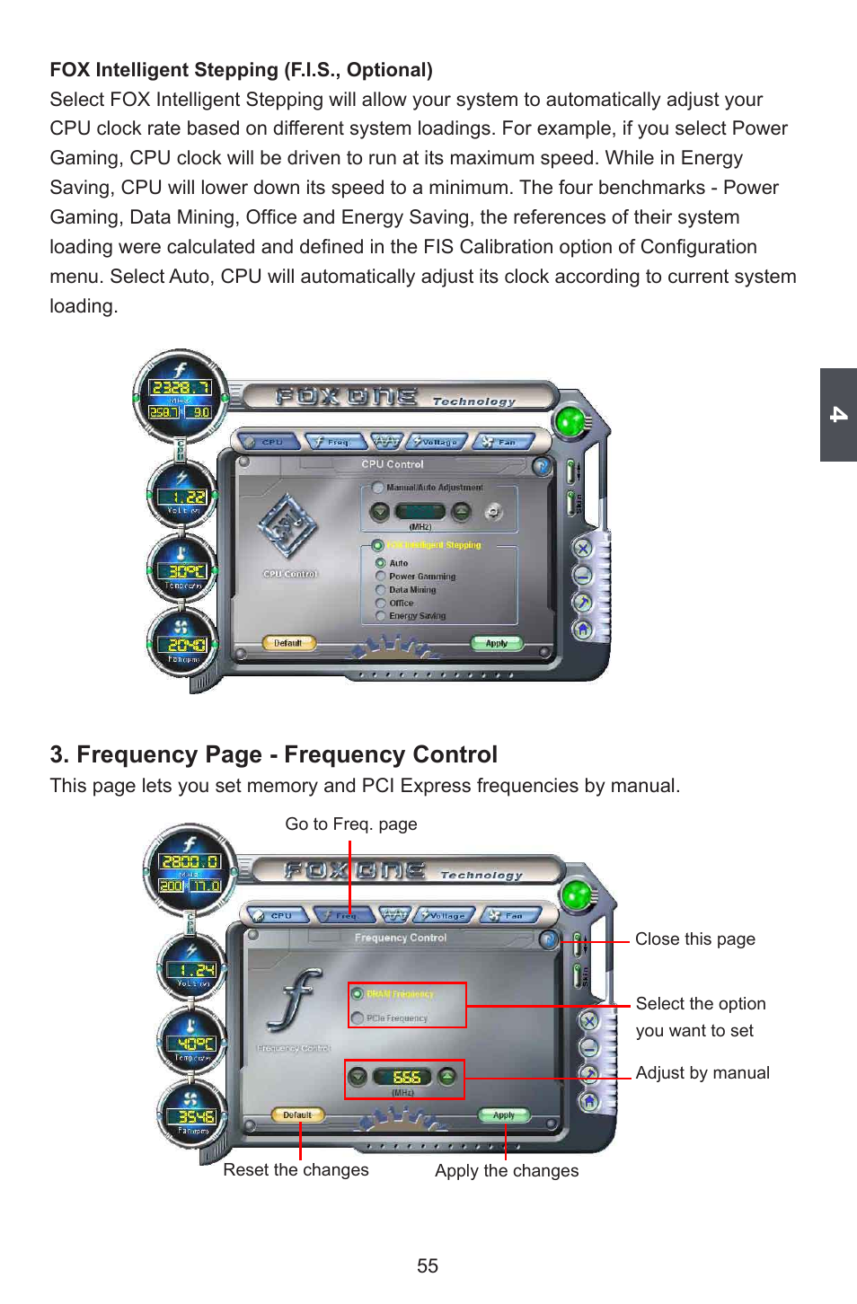 Frequency page - frequency control | Foxconn G45MG User Manual | Page 62 / 124