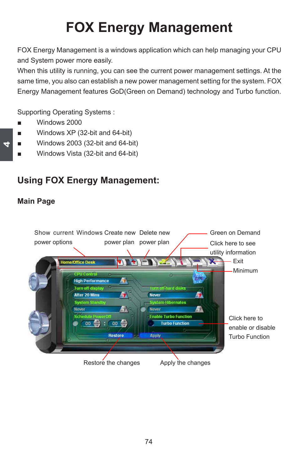 Fox energy management, Using fox energy management | Foxconn G45MG User Manual | Page 81 / 124