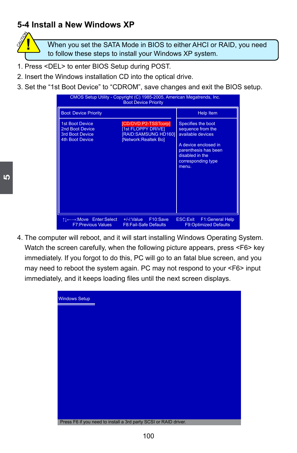 4 install a new windows xp | Foxconn P35A User Manual | Page 107 / 117