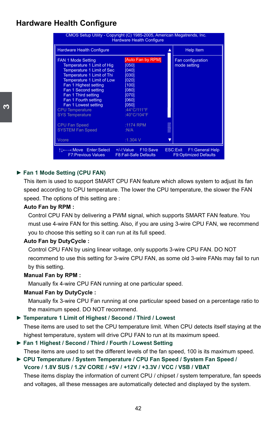 Hardware health configure | Foxconn P35A User Manual | Page 49 / 117