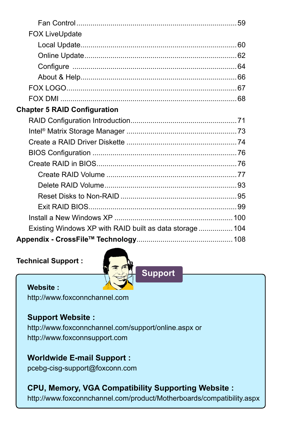 Support | Foxconn P35A User Manual | Page 7 / 117