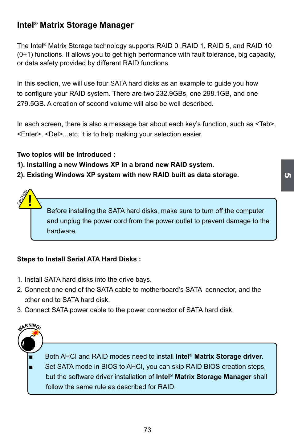 Intel, Matrix storage manager | Foxconn P35A User Manual | Page 80 / 117