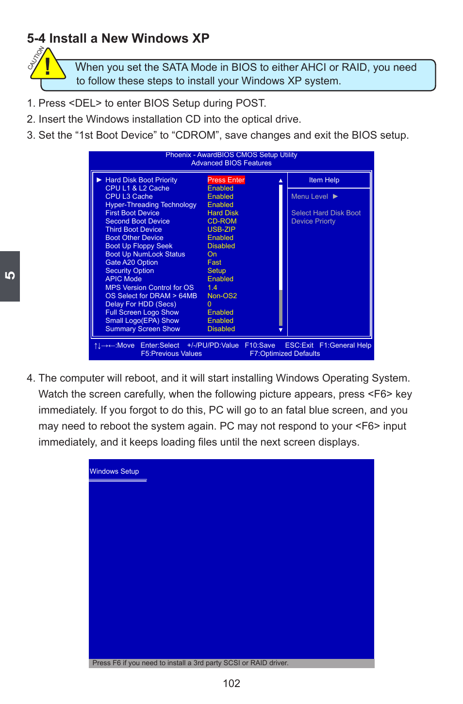 4 install a new windows xp | Foxconn Avenger User Manual | Page 109 / 119