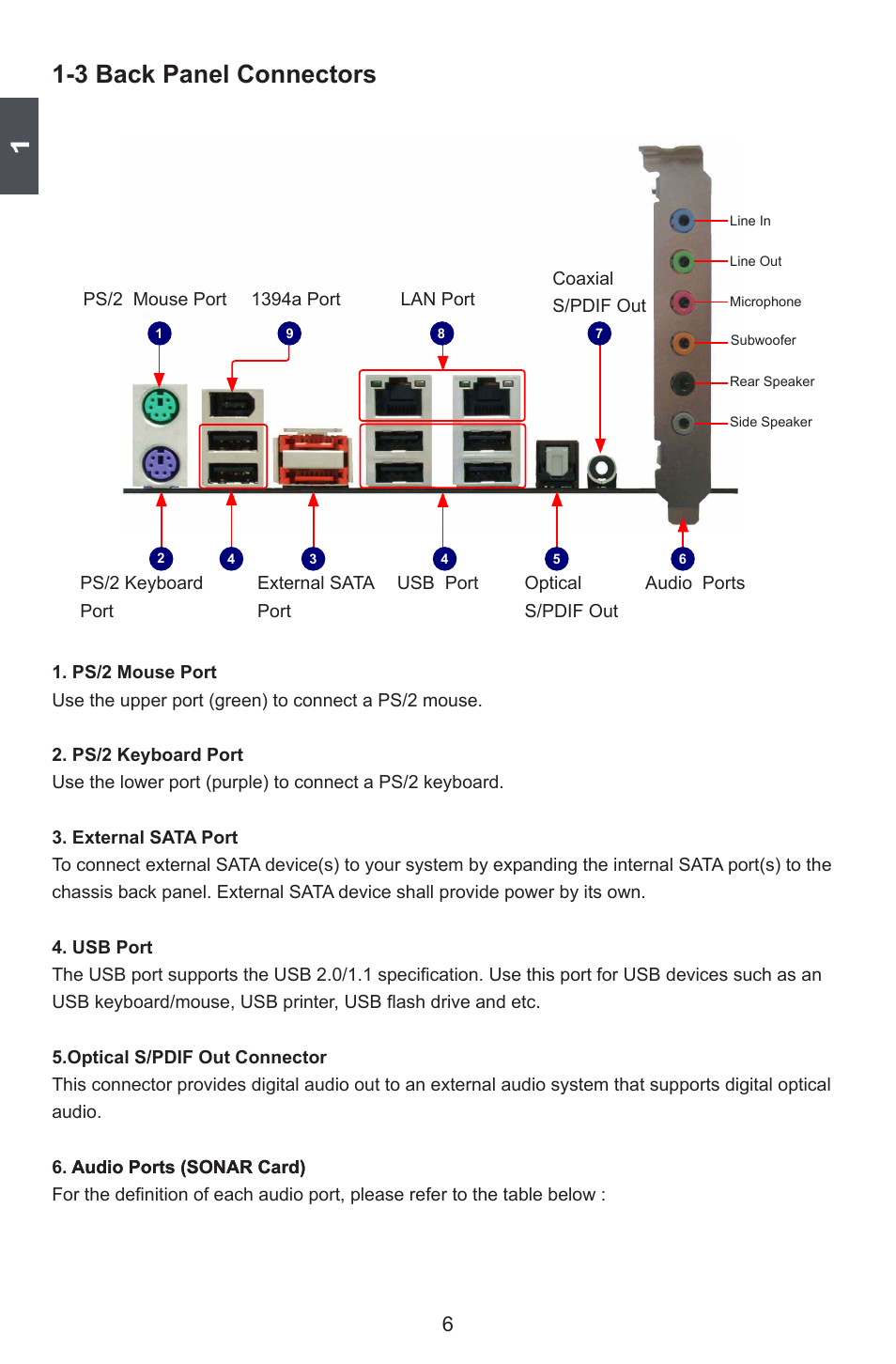 3 back panel connectors | Foxconn Avenger User Manual | Page 13 / 119